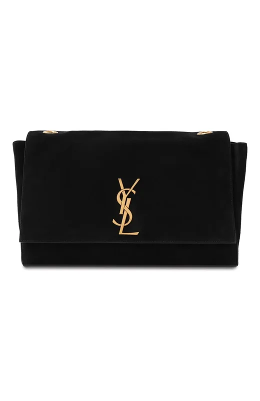 Клатчи: Saint Laurent · черная замшевая сумка