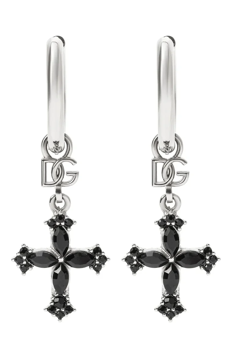 Dolce & Gabbana · серебряные серьги с крестом